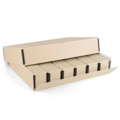 Caja de almacenamiento de diapositivas de archivo organizadora de bordes de metal sin ácido con 6 archivos internos... Foto 1 de 4