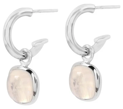 Affinity Gems Sterling Silver Rainbow Moonstone Earrings, 1" - Image 1 of 4
