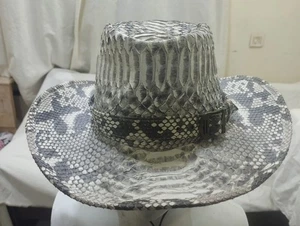 Original PYTHON HÄUTE natürliche Pythonhaut exotischer Cowboyhut Kappe USA Qualität - Bild 1 von 3