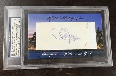 CLEON JONES SIGNED MINT 9  PSA/DNA AUTOGRAPHED 1969 NEW YORK METS WSC HOF - Image 1 of 4