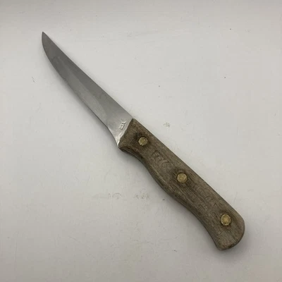 "Cuchillo para tallar vintage mango de madera espiga completa 8,5"" tallado en mango EE. UU." Foto 1 de 4