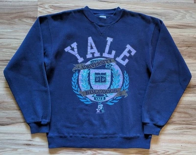 Vintage Yale University Sweatshirt Womens L Blue Preppy Academia Posh Old Money - Image 1 of 4