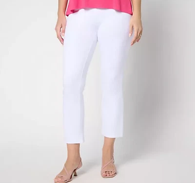 Calça cropped feminina com controle de barriga alta 86/14 branca MT A689579 - Imagem 1 de 4