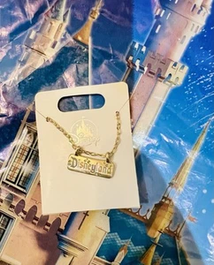 Disney Parks Disneyland Plate Gold Necklace 2025 NWT - Picture 1 of 1