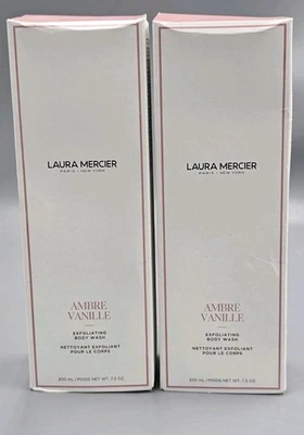 2 jabones corporales exfoliantes de vainilla ámbar Laura Mercier 7,5 OZ cada uno nuevo  Foto 1 de 4