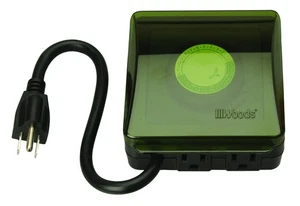 Woods 50012WD Outdoor Black 125V ac 24 h Heavy Duty 3/4HP Mechanical Timer - Picture 1 of 2