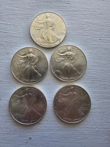1999 ASE American Silver Eagle Coin Lot of 5---From NGC Certified GEM UNC roll - Picture 1 of 12