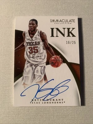 2015 Immaculate Collection Kevin Durant INK Auto /25 Texas Longhorns Hard Signed - Image 1 of 2