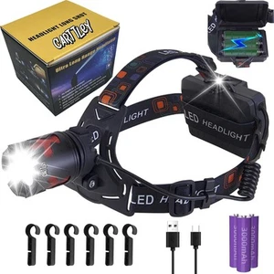LED Headlamp Rechargeable, Head Lamp Super Bright 180000 High Lumen CarSQ13 - Picture 1 of 8