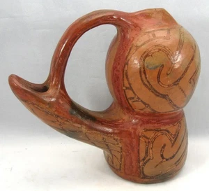 Vaso antico storico Maricopa (Piipaash) doppia camera con beccuccio e manico - Foto 1 di 12