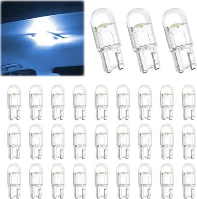 30 PCS Car 194 LED Bulbs, 168 2825 W5W T10 Wedge COB LED Replacement Bulb, 6000K - Image 1 of 4
