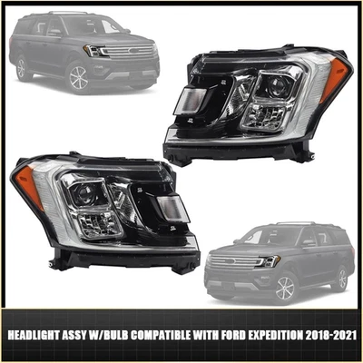 Left | Right Side Headlight Assy For Ford Expedition 2018-2021 Halogen w/ Bulbs - Image 1 of 4
