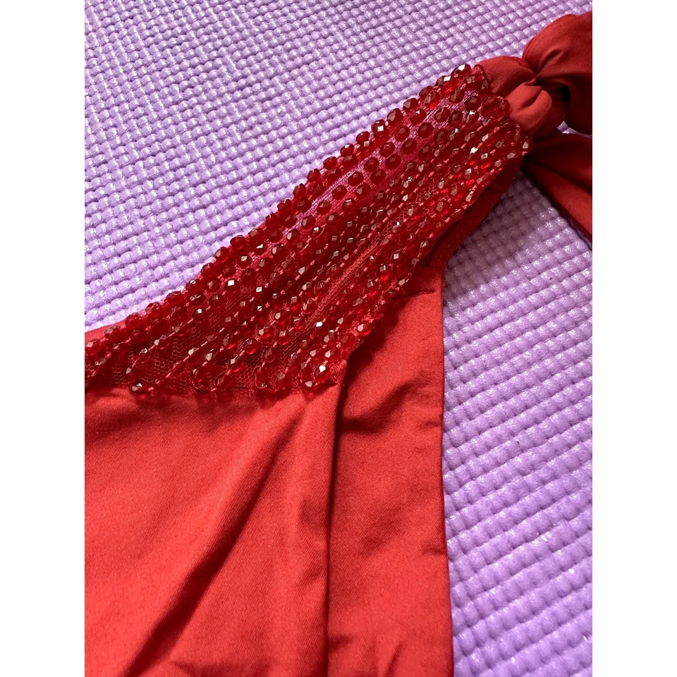 $250 La Perla бикини низ со стразами галстук стороне женщин размер 8 лайкра бисером плавать - Изображение 1 из 4