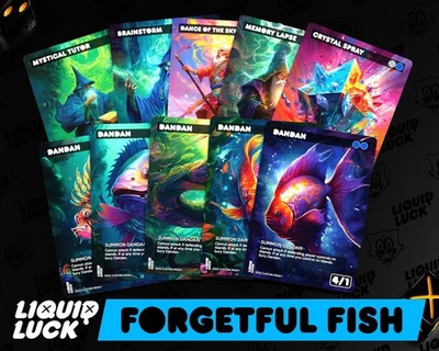 Dan Dan  / Forgetful Fish X MTG Custom Altered Art - Full Art Two Player Game - Image 1 of 4