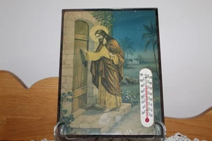 Vtg Christ Knocking at the Door Scene Thermometer by Shaffer & Co Pre 1950's - Picture 1 of 11