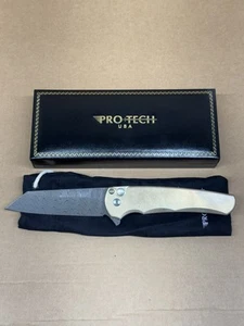 Protech Malibu Ltd - Bronze AL - Chad Nichols Damascus Blade - 5210-DAM - Picture 1 of 7
