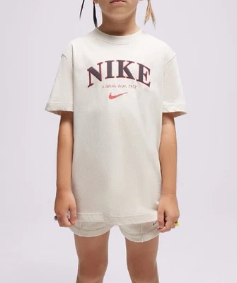 Nike Sportswear Trend Tee Kids Girls Size M Loose Fit Color Tan NWT - Image 1 of 4