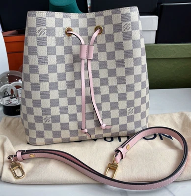 Louis Vuitton NeoNoe Damier Ebene Drastring Shoulder Handbag Women White - Image 1 of 4