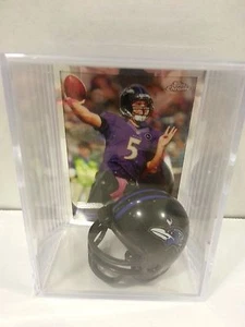 Joe Flacco Baltimore Ravens Mini Helmet Card Display Case Shadowbox Chrome Auto - Bild 1 von 8