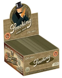 1 caja Smoking ORGANIC King Size Papers 50 x 33 hojas 100% fibras de cáñamo BIO - Imagen 1 de 4