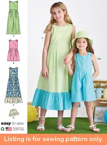 SEWING PATTERN Girls Clothing Clothes Jumpsuit Romper Dress Hat Easy Teen 9617 - Picture 1 of 3