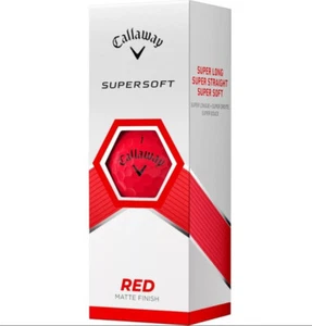 Callaway Supersoft Red Golf Balls 1 Sleeve 3 Balls - New - Picture 1 of 2