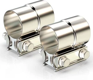 2.5in Lap Joint Band Clamps,Exhaust Muffler Clamp Exhaust Pipe Clamps 2PCS - Picture 1 of 6