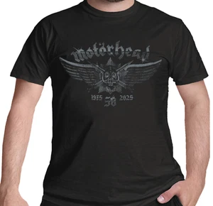 T-shirt Motorhead ufficiale 50 anni distintivo ali Warpig nuova nera S M L XL XXL - Foto 1 di 43