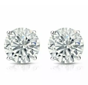 1.20 CT Lab Created Trending HPHT VVS-VS White Gold 14K White Gold Stud for gift - Picture 1 of 5