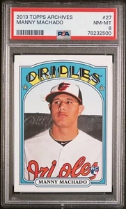 2013 Topps Archives #27 Manny Machado Rookie RC PSA 8 casi nuevo-como nuevo Orioles Padres - Imagen 1 de 2
