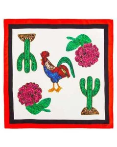 Clarev V. Women’s Rooster Print Silk Scarves - Picture 1 of 3