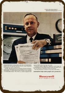 1968 HONEYWELL AUTOMATION Vintage Look Replica Metal Sign IRS COMPUTERS - Picture 1 of 1