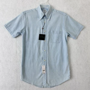Brooks Brothers Mens Regent Fit Shirt Short Sleeve Button Down XS Blue NWT - Picture 1 of 18