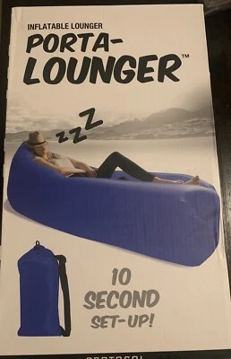 NEW Inflatable Lounger Porta-Lounger Protocol Blue Couch, Camping, Beach  NIB - Image 1 of 2