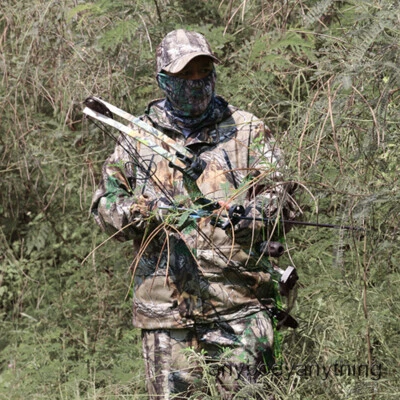 5pcs Mens Bionic Camouflage Hunting Clothes Jacket Pants Hat Suits Mask Gloves - Image 1 of 4