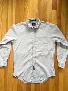 VTG 80s Allen Lolly Button Shirt 15 33 Pinpoint Oxford Blue Trad OCBD - Picture 1 of 5