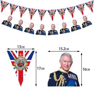 King Charles III Birthday Celebrate Portrait Banners Flag Royal Party Decors - Picture 1 of 1