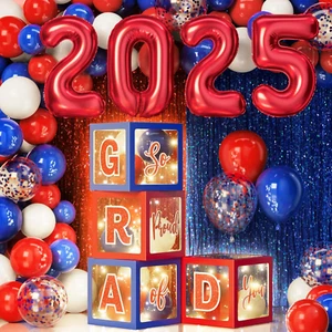 Graduation Party Decorations Class of 2025, 86PCS Red & Blue Graduation Party Su - Picture 1 of 12