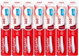 Colgate 360 Optic Whitening Stain Removal Toothbrush Medium Bristle - Pack of 7 - Picture 1 of 1