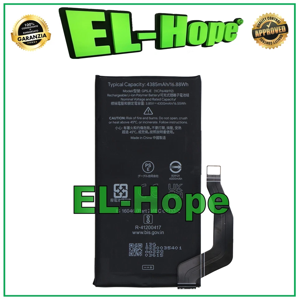 BATTERIA GP5JE PER GOOGLE PIXEL 7A G82U8 G0DZQ GHL1X 4385 mAh PARI ORIGINALE