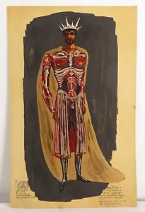 VTG United Scenic Artists MACBETH COSTUME DESIGN SIGNED ART SKETCH Shakespeare - Picture 1 of 9