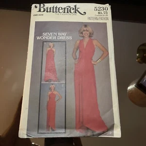Butterick Pattern 5230, Vintage Seven Way Wonder Dress, One Size - Picture 1 of 2