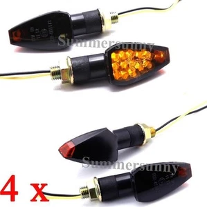 4GENERAL MOTORCYCLE 14 LED TURN SIGNAL INDICATOR LIGHT AMBER BLINKER BLACK SMOKE - Imagen 1 de 8