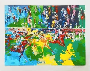 LEROY NEIMAN "ASCOT FINISH" 1974 | HORSE RACING | SIGNED SERIGRAPH | GALLART - Picture 1 of 2