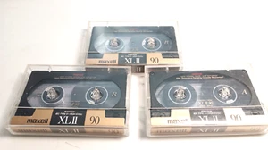Vintage 90-minute Maxell cassette set of three untested - Picture 1 of 3