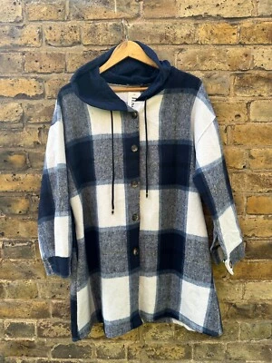 Mens Aztec Flannel Hoodie Large Shirt Long Sleeve Cotton Regular Fit Italian - Image 1 of 4