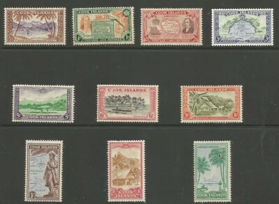 COOK ISLANDS ,NEW ZEALAND SG150-9 the 1949 GVI set of 10 mounted mint - Image 1 of 2