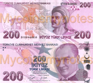 TURKEY, 200 Turkish Lira, 2020, PNEW, Series D, UNC - Picture 1 of 3