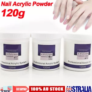 Acrylic Powder 120g Pink Clear White Nail Art Manicure False Tip DIY Design Tool - Picture 1 of 9