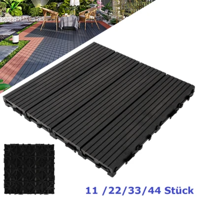 WPC Terrassendielen Balkon Boden Terrassenfliesen Klickfliesen 30x30cm, 11-44pcs - Bild 1 von 4